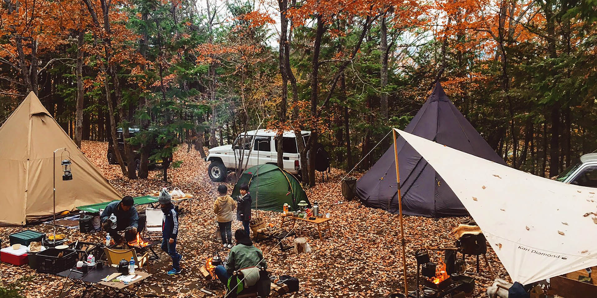 黒坂オートキャンプ場の秋の様子